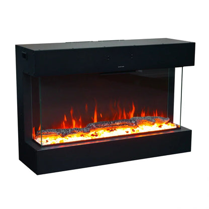 Șemineu Electric de Perete Feroza - Negru - 101 cm, cu Control Termostat și 3 Culori de Flacără