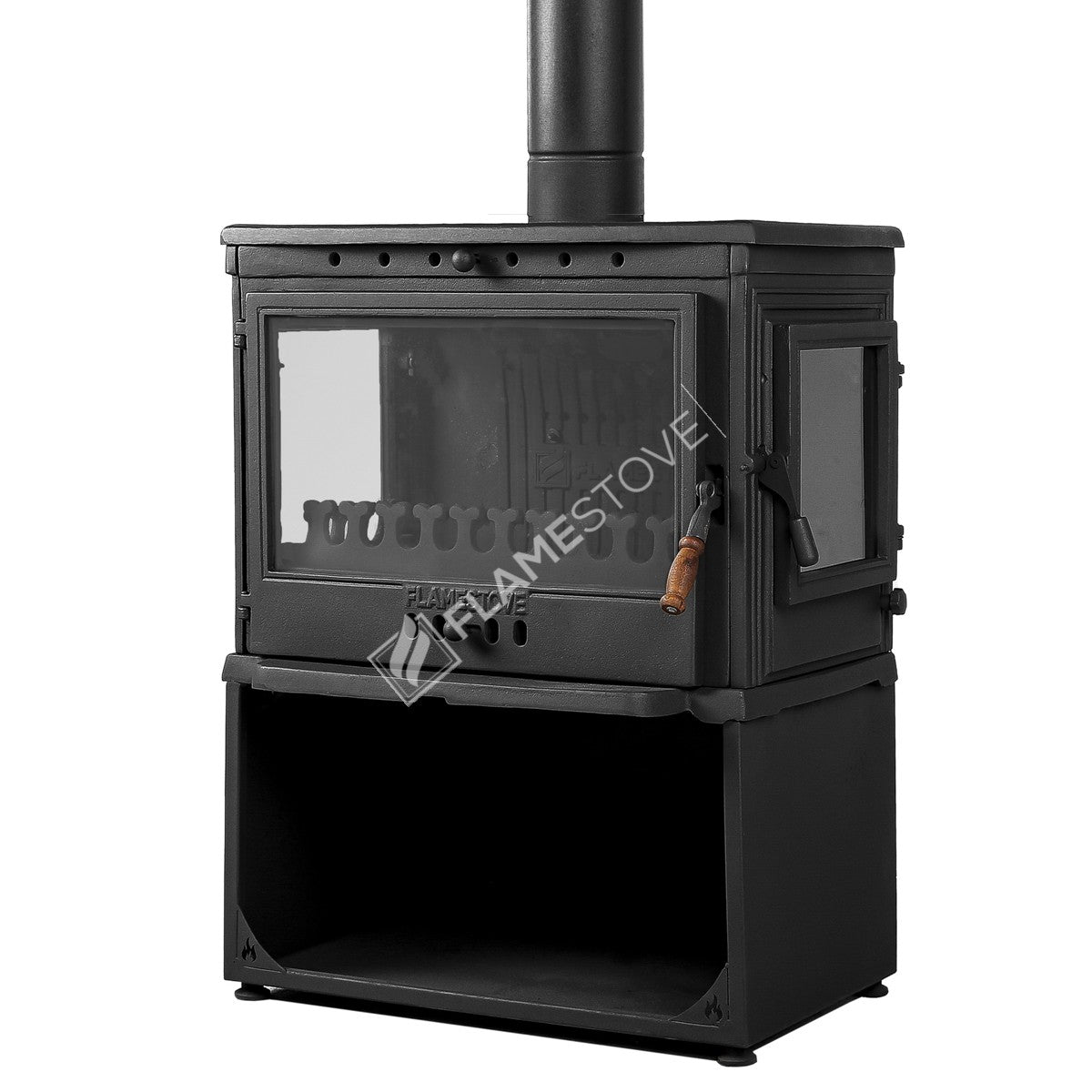 Soba Lux Tbsp Retro Style FS-042YKST - 10 kW, Döküm, Schott Robax Cam, Yüksek Verimli Odun ve Kömür Sobası