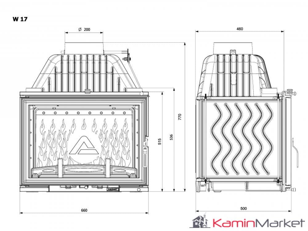 Șemineu Kawmet W17 ECO 16,1 kW