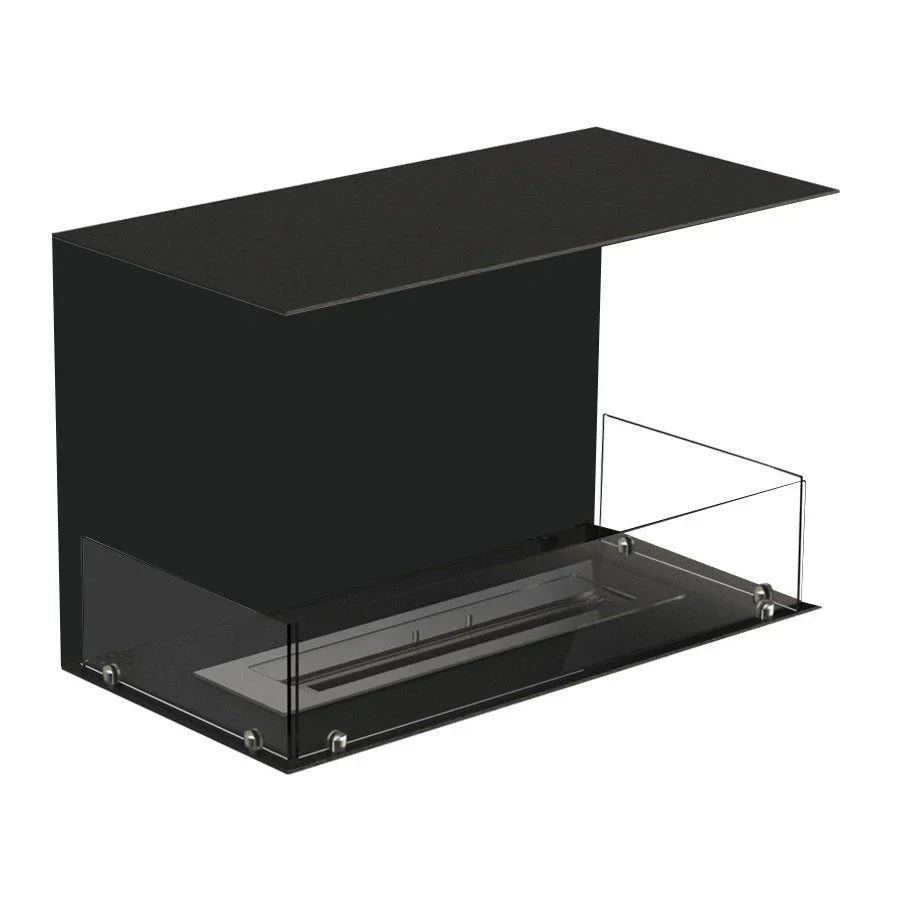 Foco Three 800 - Șemineu pe bioetanol panoramic, 3 fețe, integrat, fără coș