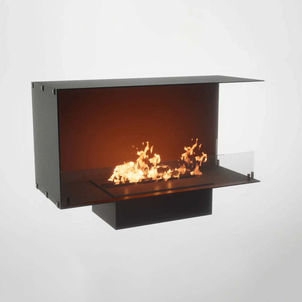 Șemineu Bioetanol Colț Dreapta Foco Corner Right 1000 - Vizualizare Flacără Dublă