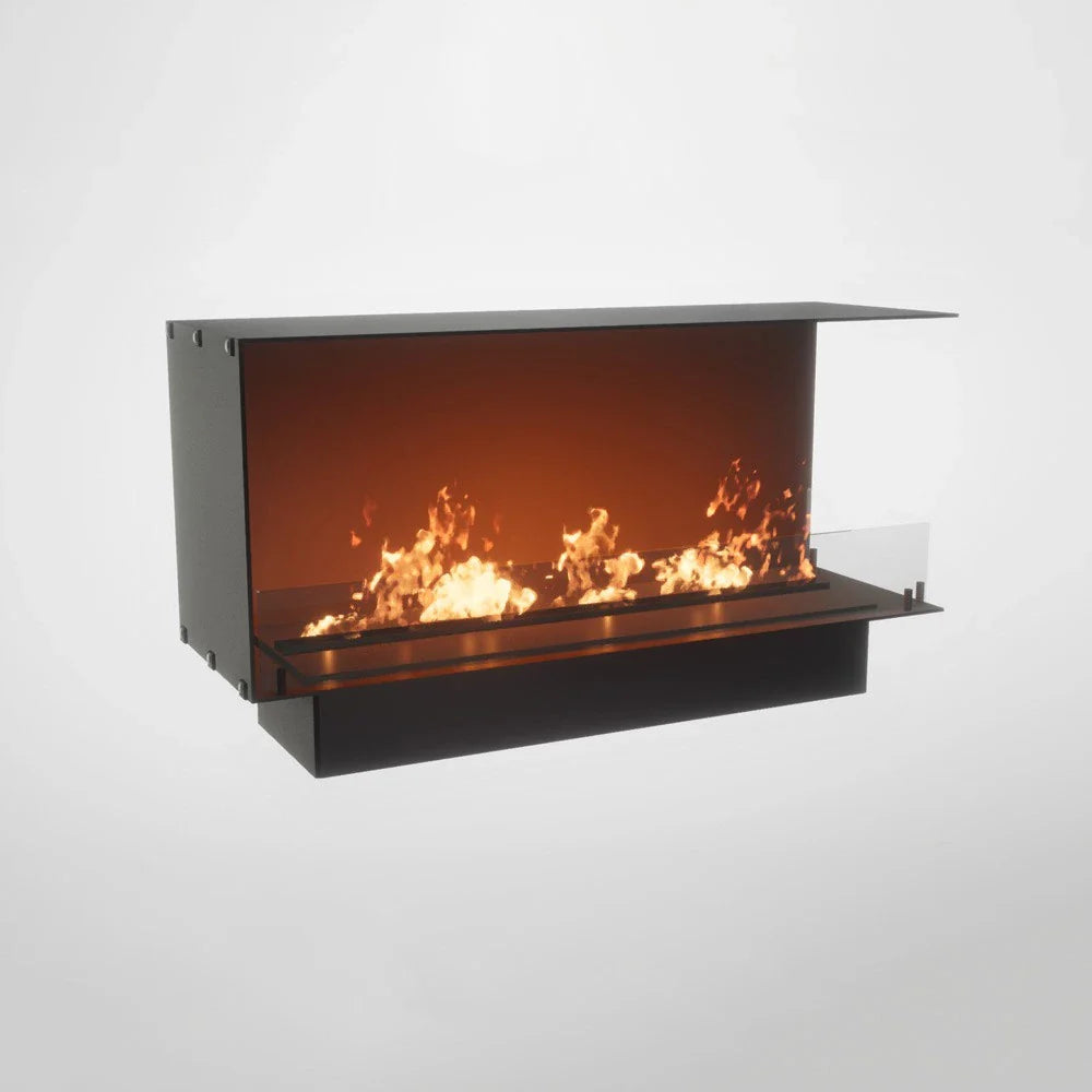 Șemineu pe colț Foco Right 1200 - Vederi Duble, Design Premium