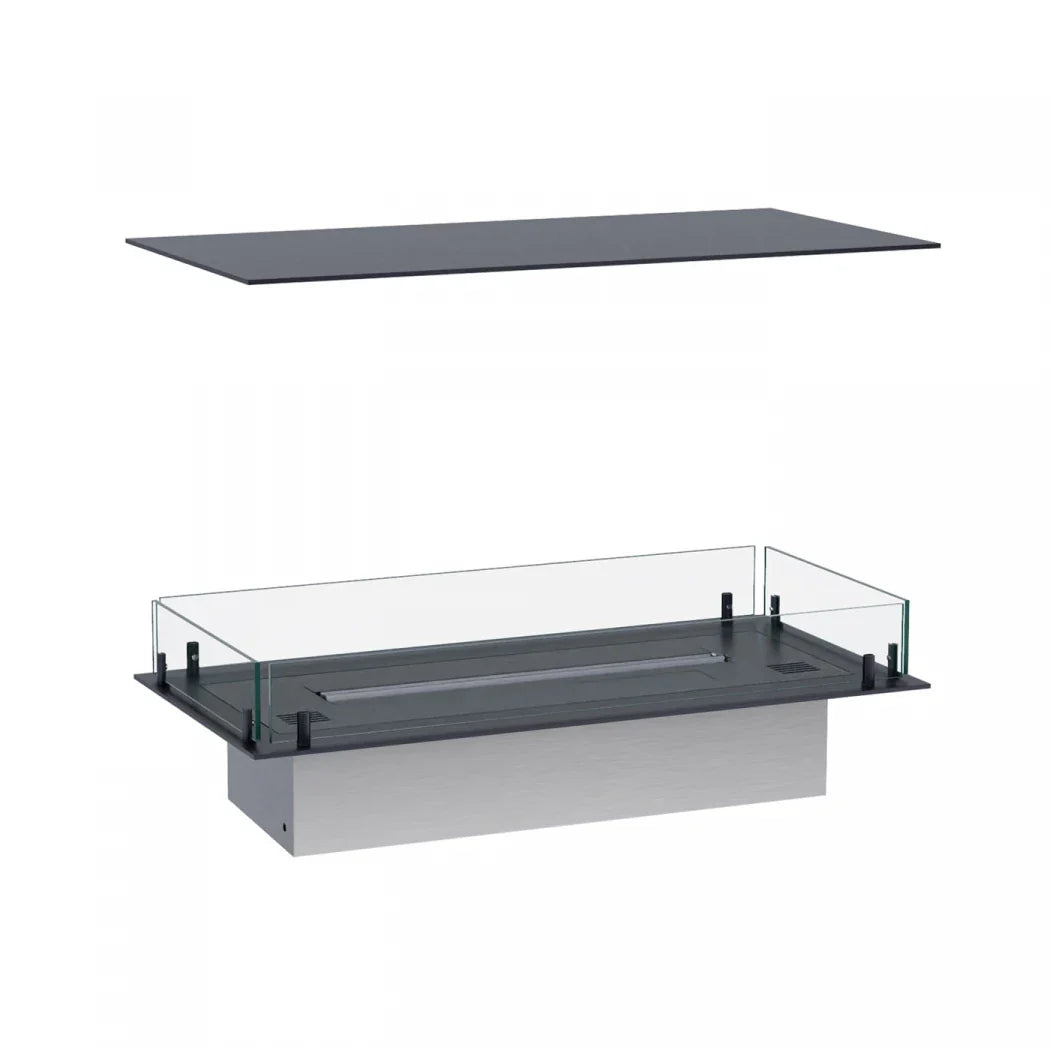 Șemineu Modern Foco Four 800 cu Ardere pe Bioetanol - Design 4 Săli, Integrabil