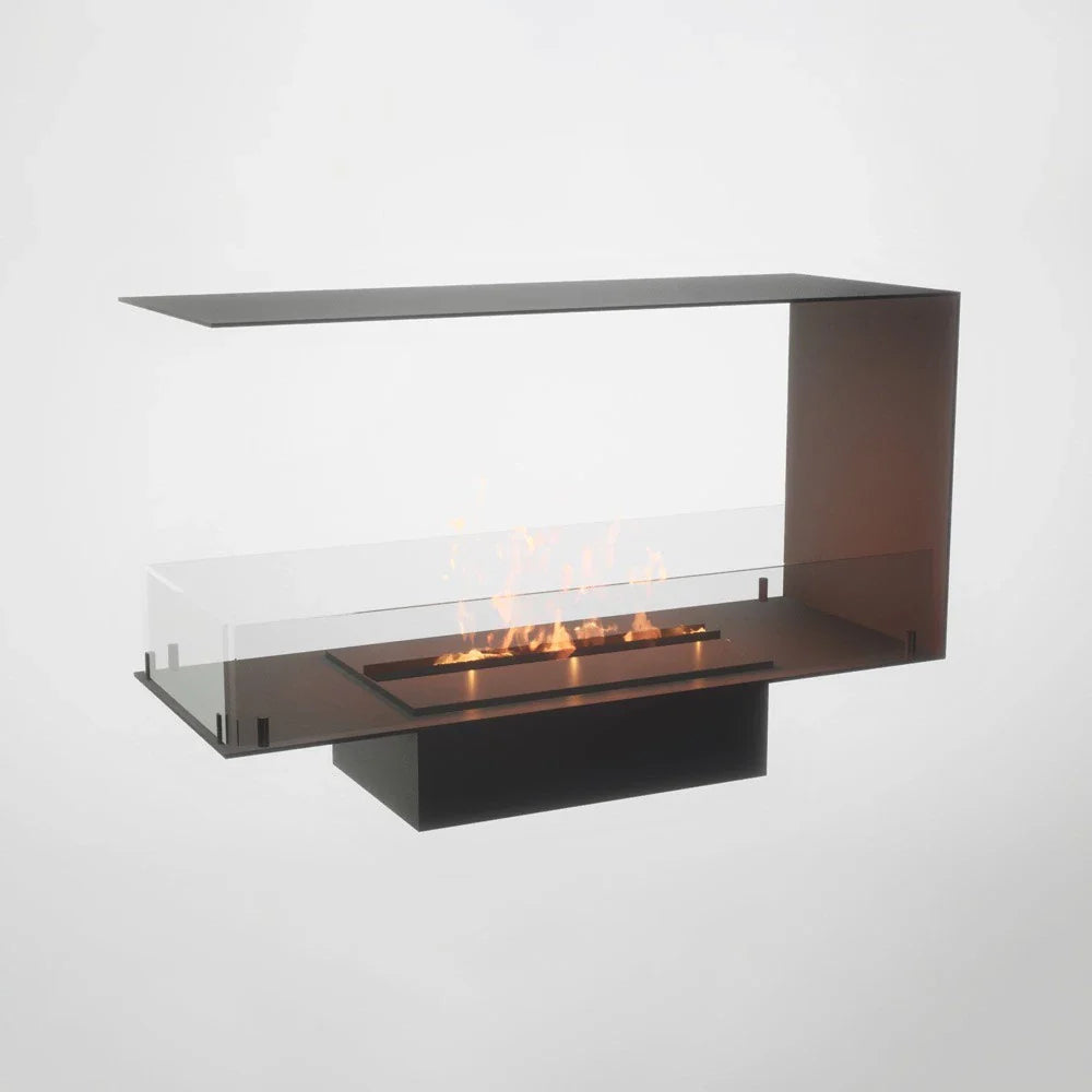 Șemineu pe bioetanol Foco Room Divider 1000 - Divizor de cameră elegant, 100cm lățime, vizibil din 3 părți