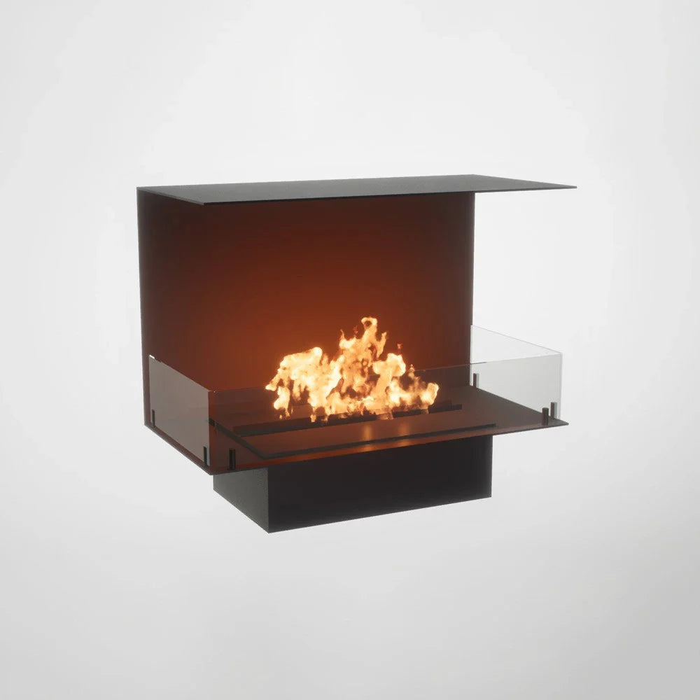 Foco Three 800 - Șemineu pe bioetanol panoramic, 3 fețe, integrat, fără coș