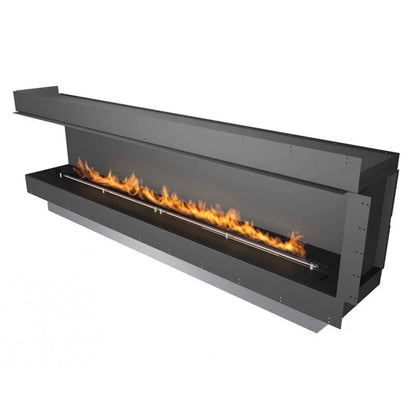 Șemineu pe colț cu bioetanol Planika Forma 2700 - Stânga, Vedere pe 2 fețe