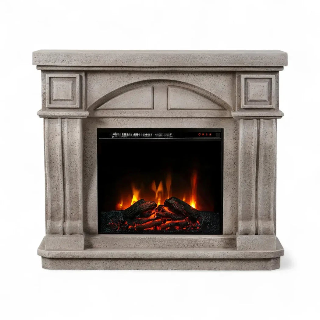Șemineu Electric Logi ScandiFlames din Polystone - Eleganță Clasic-Modernă cu Căldură și Ambiție