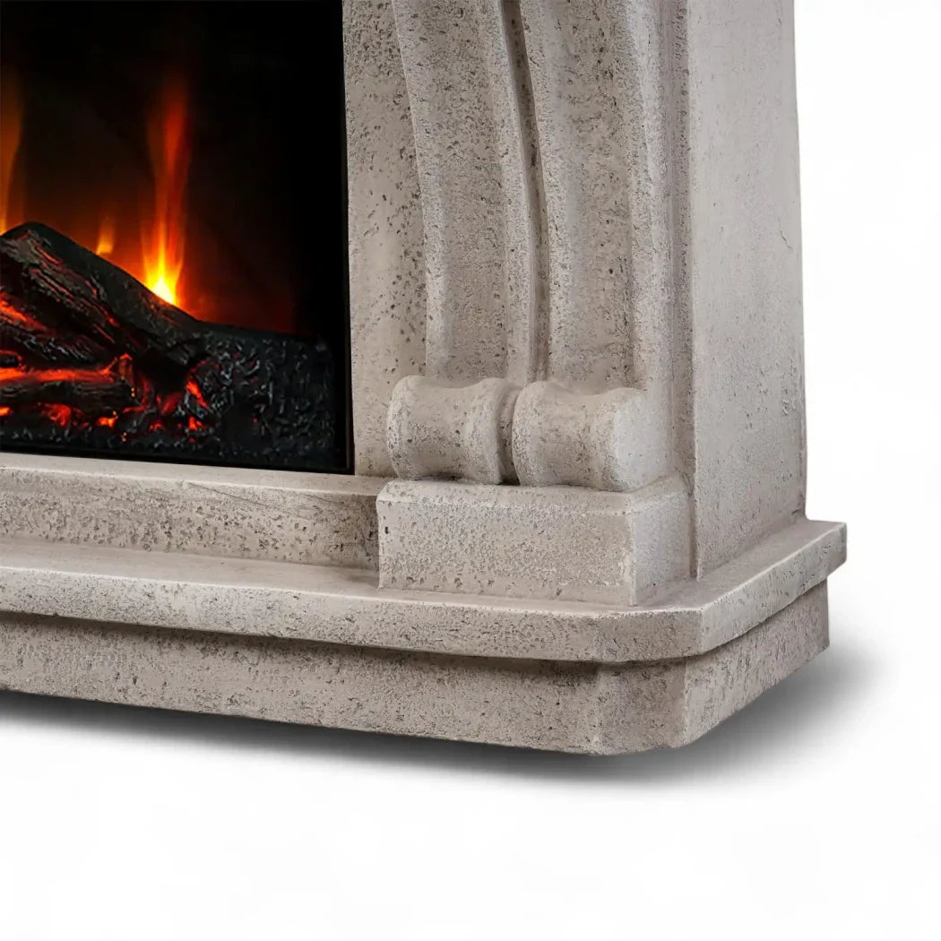 Șemineu Electric Logi ScandiFlames din Polystone - Eleganță Clasic-Modernă cu Căldură și Ambiție