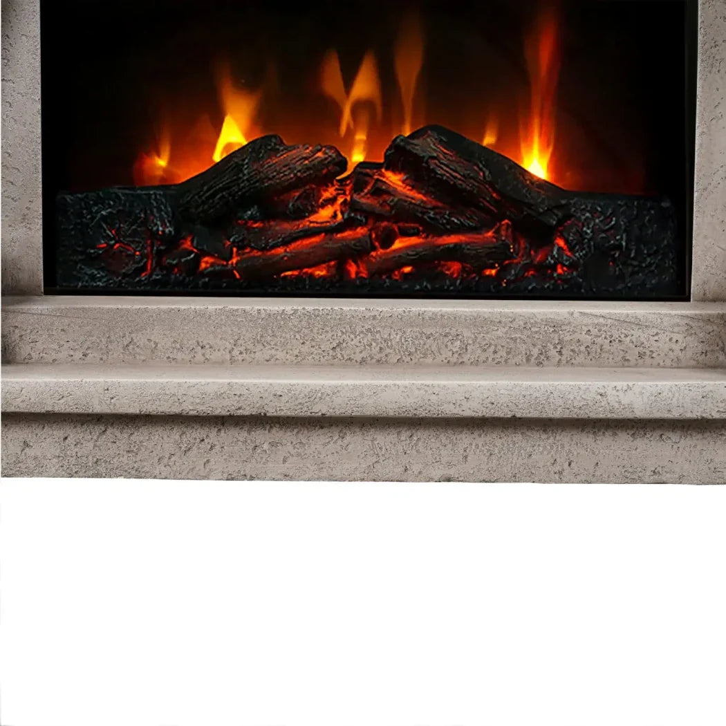 Șemineu Electric Logi ScandiFlames din Polystone - Eleganță Clasic-Modernă cu Căldură și Ambiție