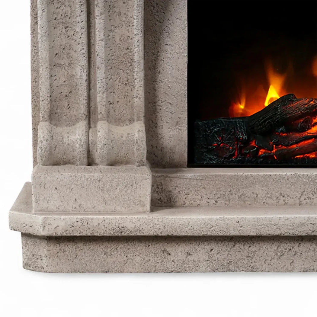 Șemineu Electric Logi ScandiFlames din Polystone - Eleganță Clasic-Modernă cu Căldură și Ambiție