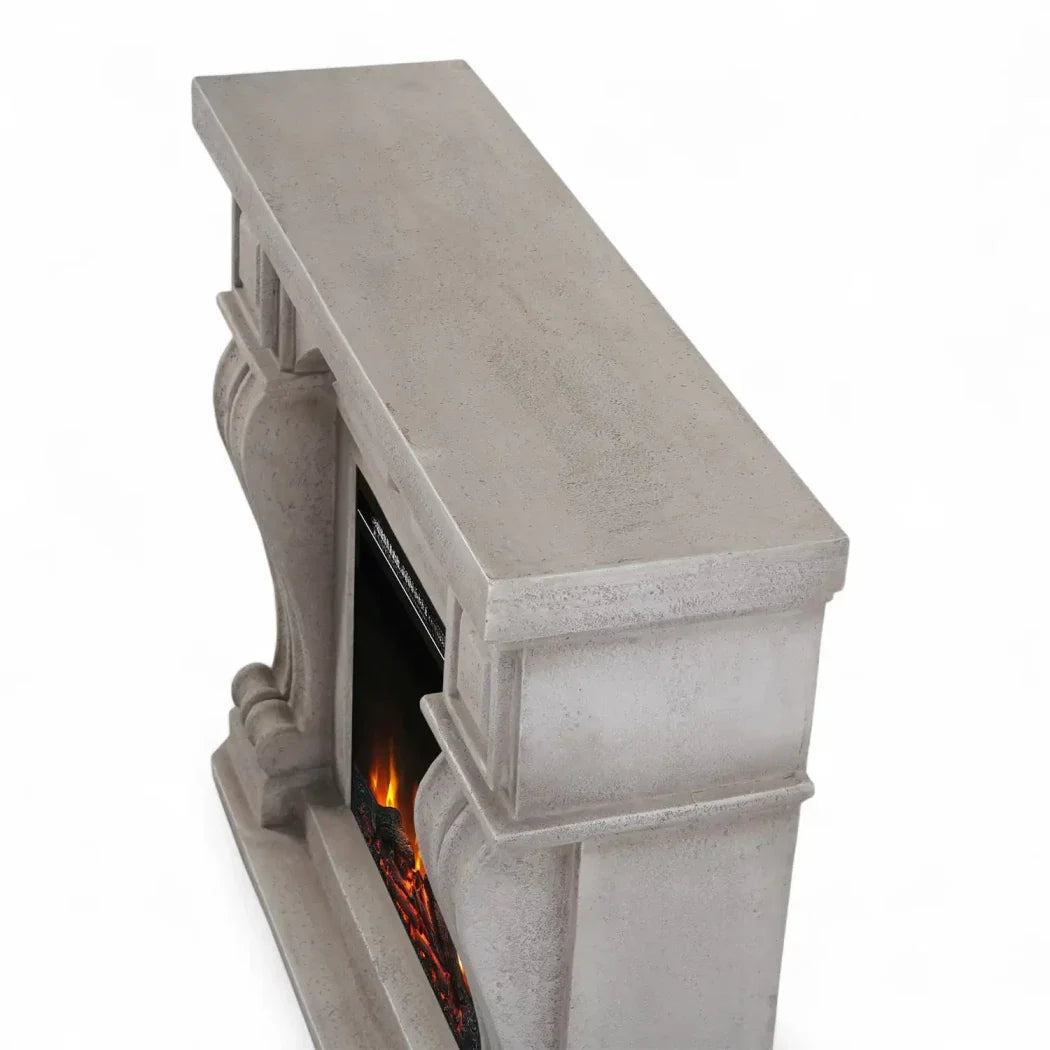 Șemineu Electric Logi ScandiFlames din Polystone - Eleganță Clasic-Modernă cu Căldură și Ambiție