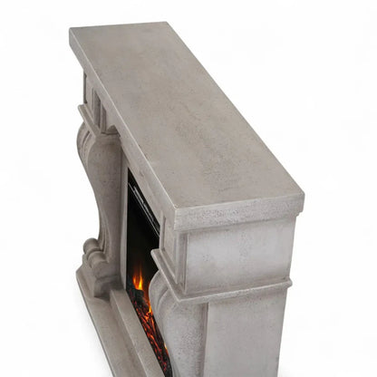 Șemineu Electric Logi ScandiFlames din Polystone - Eleganță Clasic-Modernă cu Căldură și Ambiție