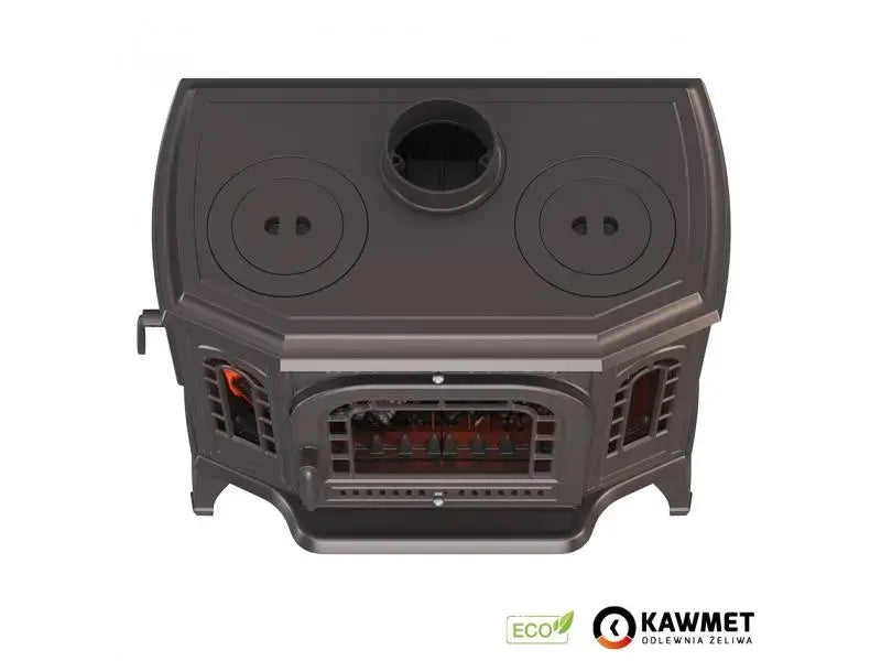 Soba pe lemne KAWMET P7, cu plita pentru gatit, 10.5 kW, LB ECO – Stanga