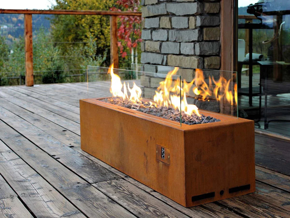 Șemineu Exterior Automatic Planika Galio Corten - Control Inteligent și Design Modern
