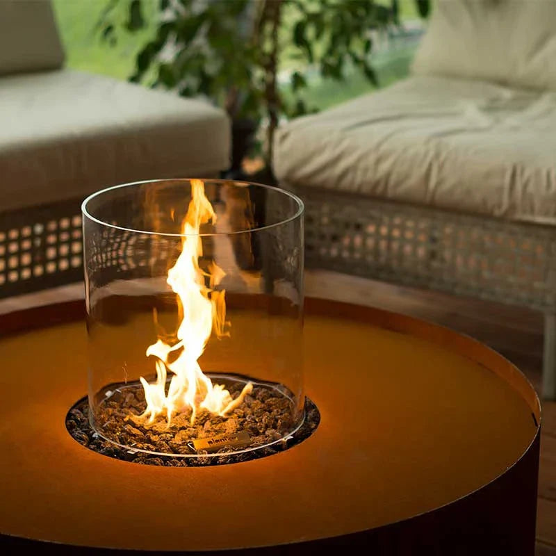 Focar de Exterior Rotund Corten Automatic - Arzător pe Gaz Controlabil