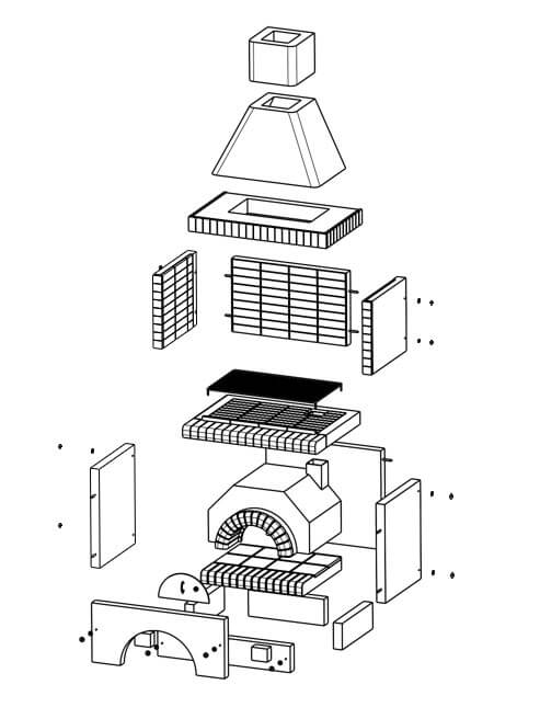 Gratar de gradina, placat cu samota, 127 cm latime - Pyromoesa