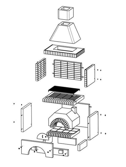 Gratar de gradina, placat cu samota, 127 cm latime - Pyromoesa