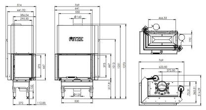 Focar Șemineu 11,2 kW Hitze HST54X39.LG