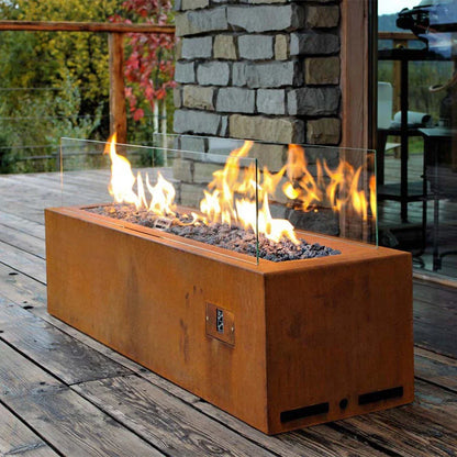 Șemineu Exterior Automatic Planika Galio Corten - Control Inteligent și Design Modern