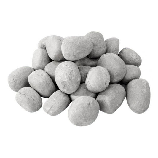 Pebble Ceramice Gri Decorative - Set de 24 Piese pentru Șeminee