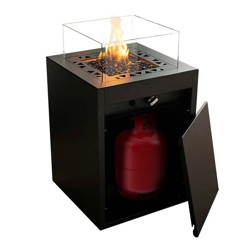 Planika Fires Square - Șemineu pe Gaz de Exterior Durabil și Elegant, 10 kW