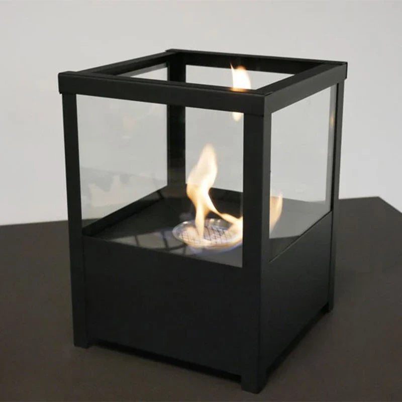 Șemineu de Masă Bioethanol ScandiFlames - Negru, Design Elegant de Tip Felinar