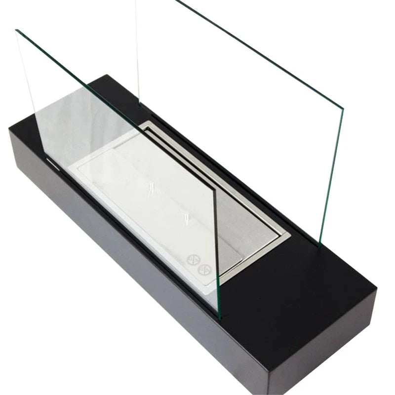 Șemineu Autoportant Oklahoma - Oțel și Negru, cu Bioetanol