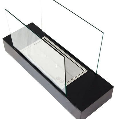 Șemineu Autoportant Oklahoma - Oțel și Negru, cu Bioetanol