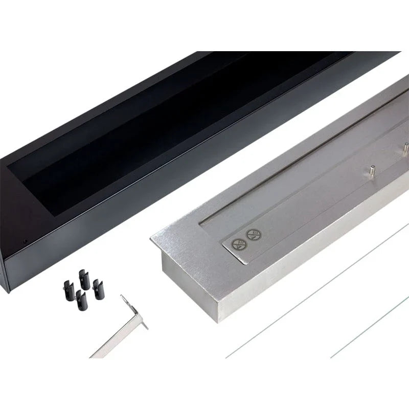 Șemineu pe bioetanol ScandiFlames încorporat, negru - 60 cm, cu vedere dublă