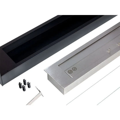 Șemineu pe bioetanol ScandiFlames încorporat, negru - 60 cm, cu vedere dublă