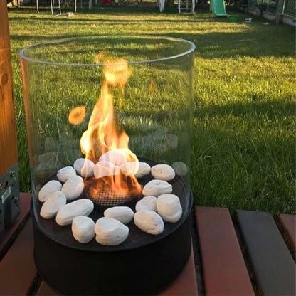 Șemineu de Masă Chantico Glassfire - Arzător Ecologic Rotund Negru cu Sticlă