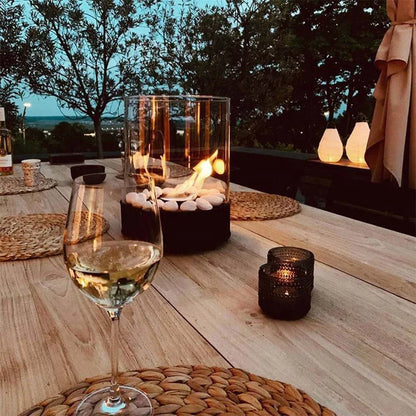 Șemineu de Masă Chantico Glassfire - Arzător Ecologic Rotund Negru cu Sticlă