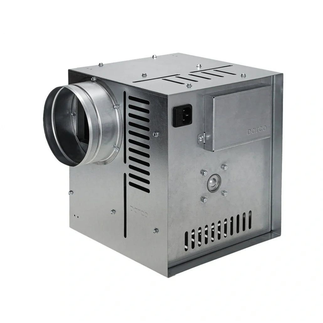 Set Ventilator Șemineu Profesional 990mc - GEN II + Regulator Electronic Alb Pătrat + Termostat