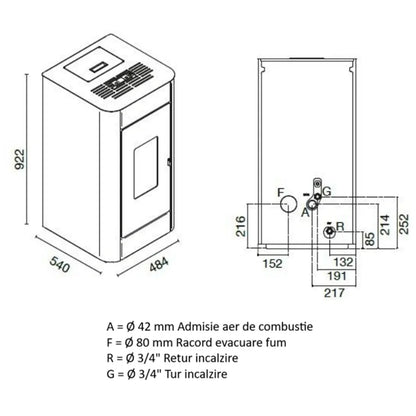 TERMOSEMINEU PE PELEȚI AMALIA 4.2-11.4 KW - ROȘU
