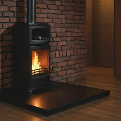 Soba pe gaz Flacăra Lodi Gourmet cu Cuptor, Arzător Dublu, Clasa A, Sticlă Schott Robax - Căldură și Gust în Casa Ta