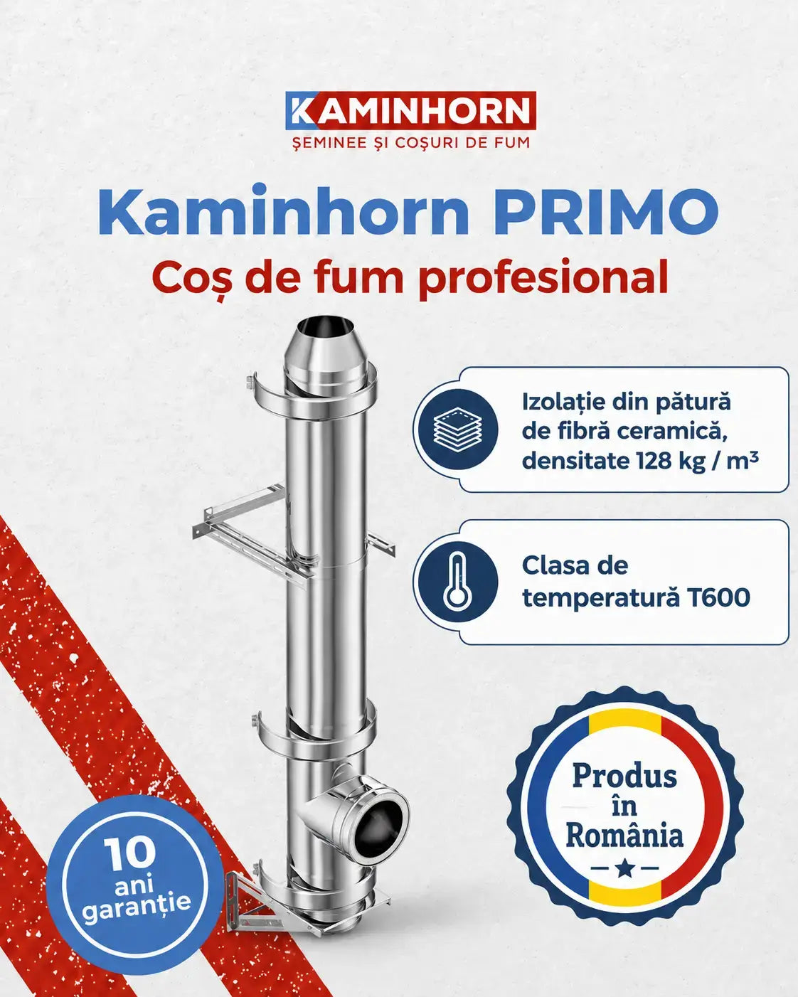 Coș de fum profesional – Kaminhorn Primo – Pornire consolă