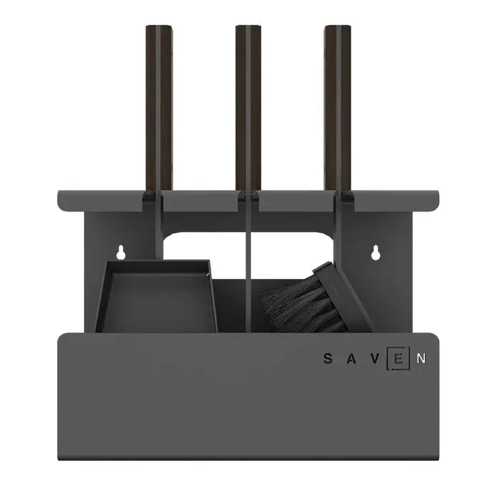 SAVEN Set 1S Negru – set unelte șemineu, 3 piese