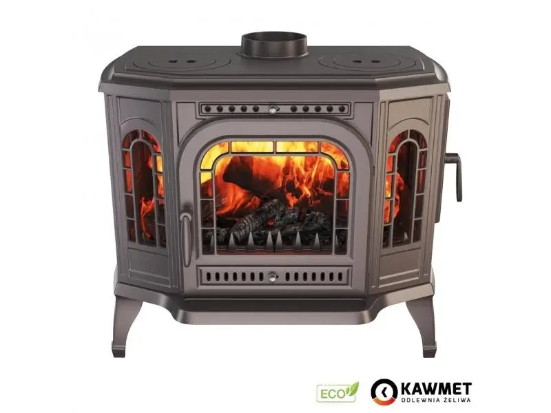 Soba pe lemne KAWMET P7, cu plita pentru gatit, 10.5 kW, PB ECO – Dreapta