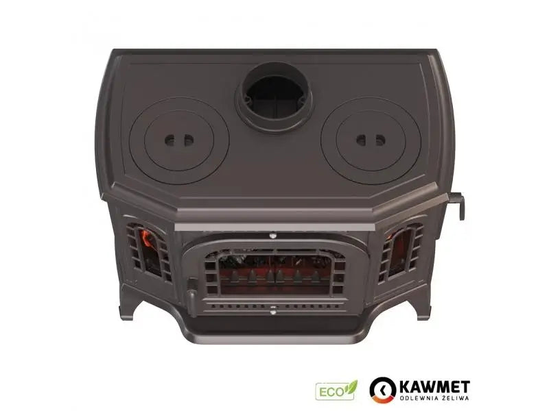Soba pe lemne KAWMET P7, cu plita pentru gatit, 10.5 kW, PB ECO – Dreapta