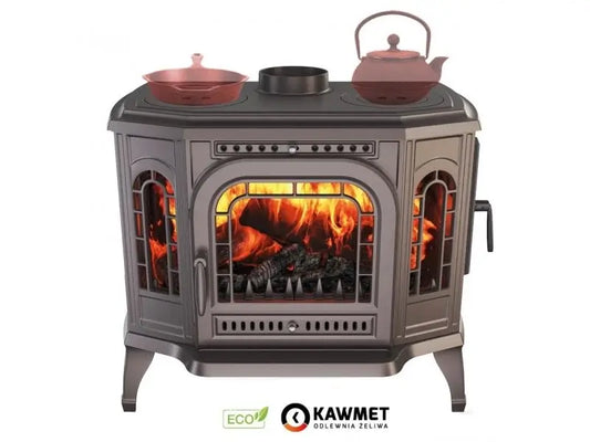 Sobă pe lemne KAWMET P7, cu plită pentru gatit, 10.5 kW, PB ECO - Dreapta