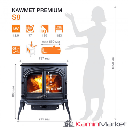 Sobă Kawmet Premium HELIOS S8 ECO 13,9 kW
