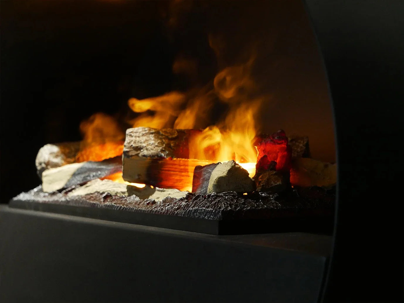 Șemineu Electric Kjos ScandiFlames, Negru, Montat pe Perete, cu Abur de Apă