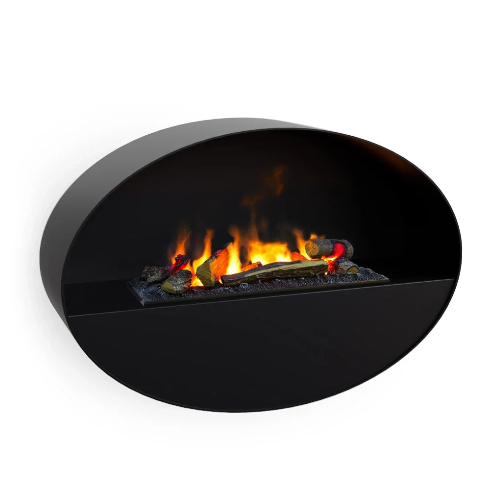 Șemineu Electric Kjos ScandiFlames, Negru, Montat pe Perete, cu Abur de Apă