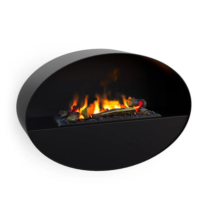 Șemineu Electric Kjos ScandiFlames, Negru, Montat pe Perete, cu Abur de Apă
