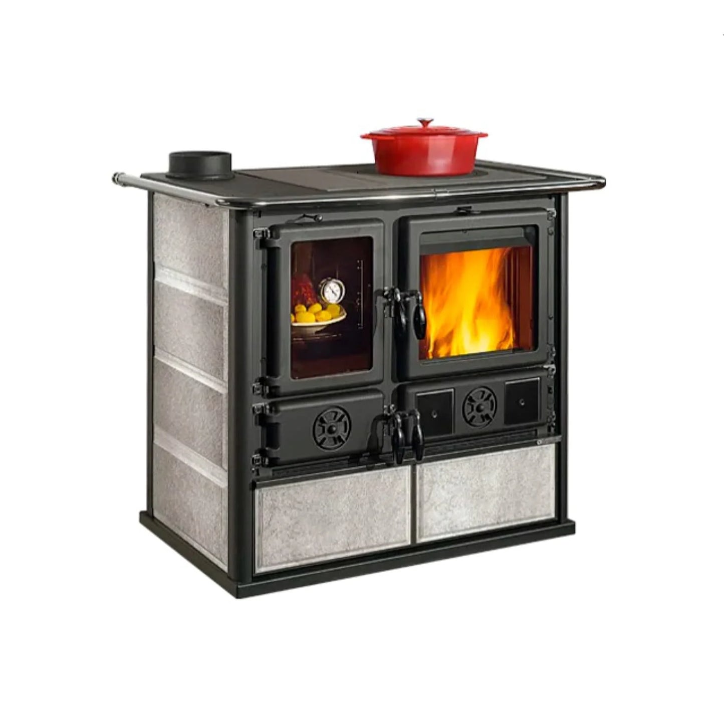 Sobă  de gatit pe lemne  La Nordica Rosa Sinistra Reverse 16 Petra - 8,2 kW - piatra naturala