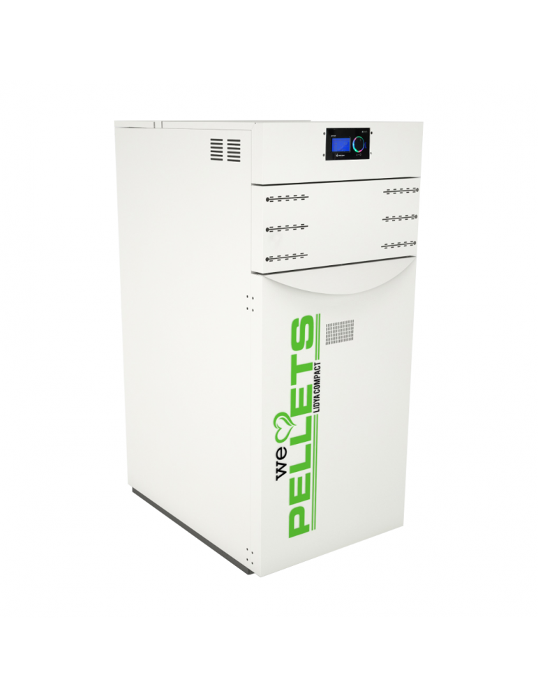 Lidya Compact Plus 25kW Pellet Boiler with Automatic Burner Cleaning System