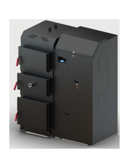 LogPel 25kW Mixta Wood and Pellet Boiler with 280L Pellet Hopper by Kozlusan