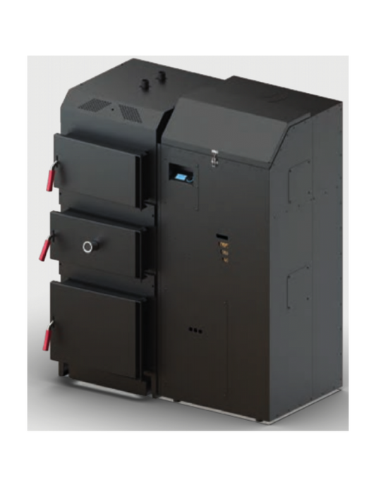 LogPel 25kW Mixta Wood and Pellet Boiler with 280L Pellet Hopper by Kozlusan