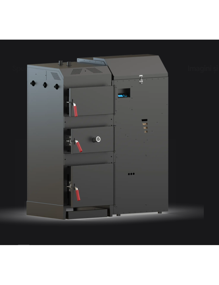 LogPel 25kW Mixta Wood and Pellet Boiler with 280L Pellet Hopper by Kozlusan