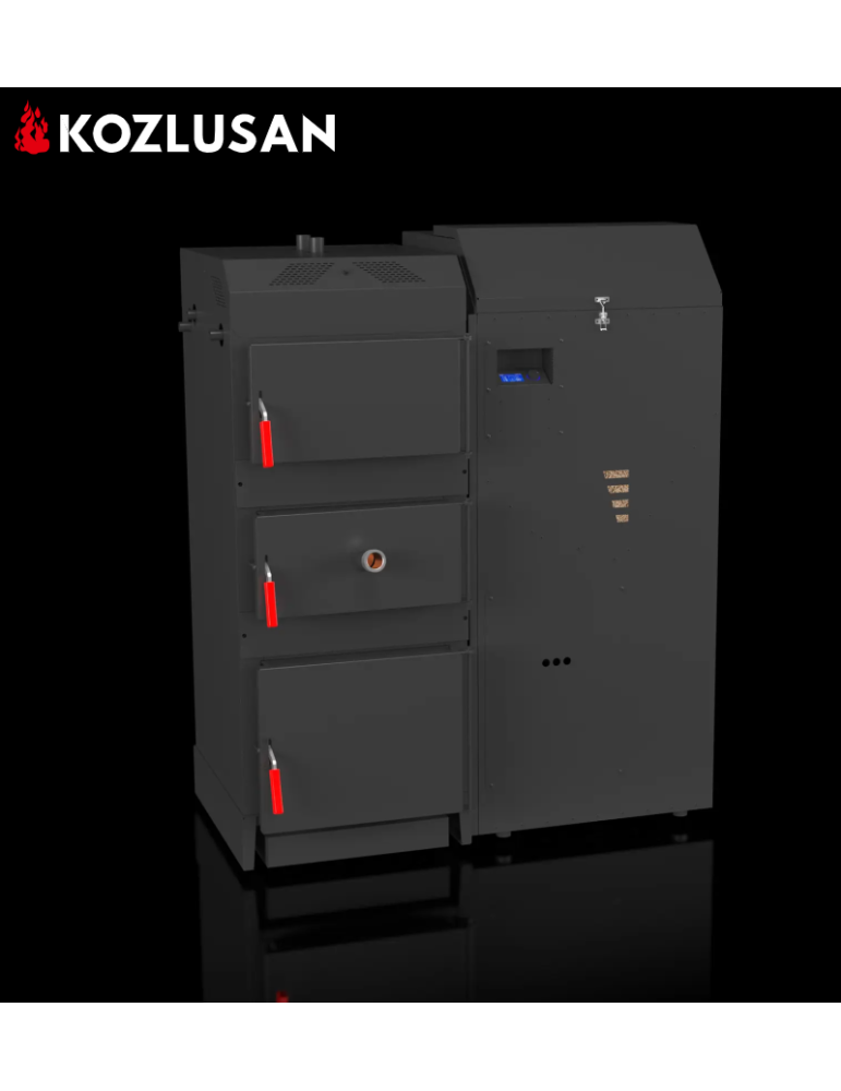 LogPel 25kW Mixta Wood and Pellet Boiler with 280L Pellet Hopper by Kozlusan